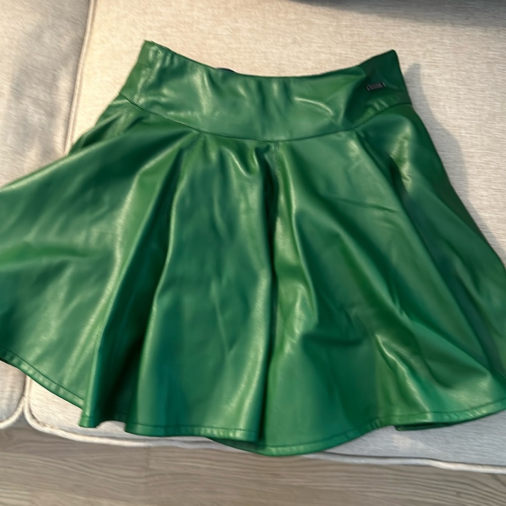 Green leather skirt girls size 12
